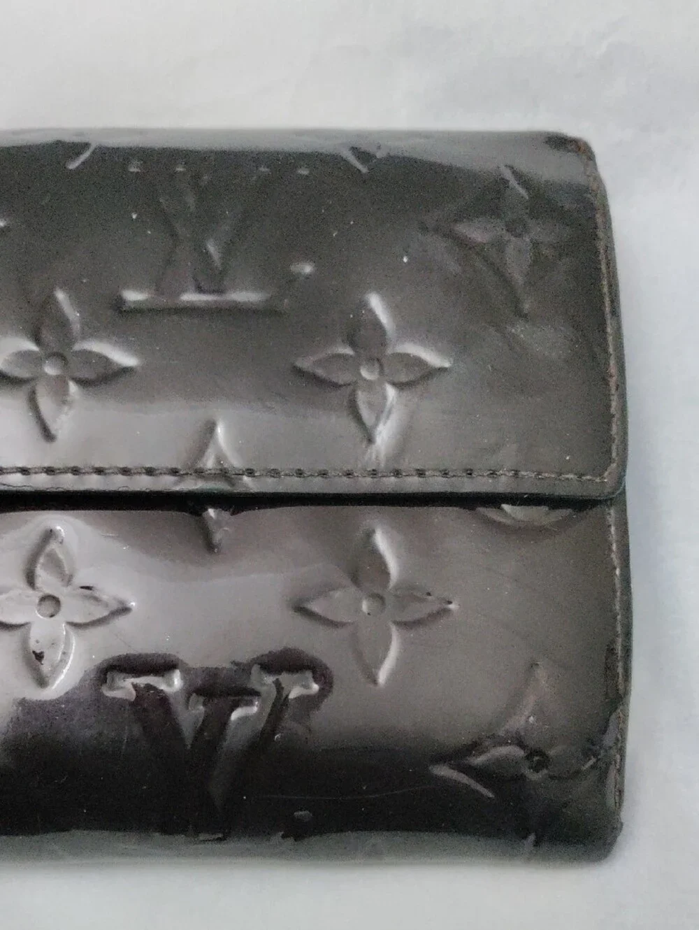 Louis Vuitton Vernis Long Wallet in Dark Burgundy Patent Leather